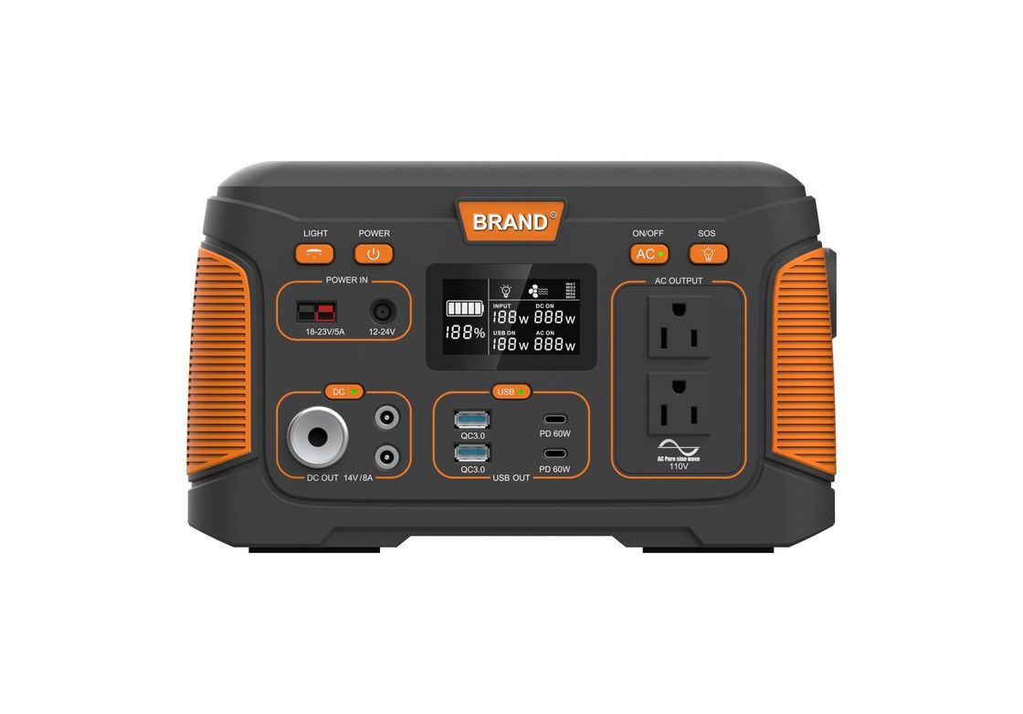 এসি / ডিসি ইনভার্টার সহ 300W বহনযোগ্য বহিরঙ্গন পাওয়ার স্টেশন জরুরী ক্যাম্পিং ব্যাটারি ব্যাংক