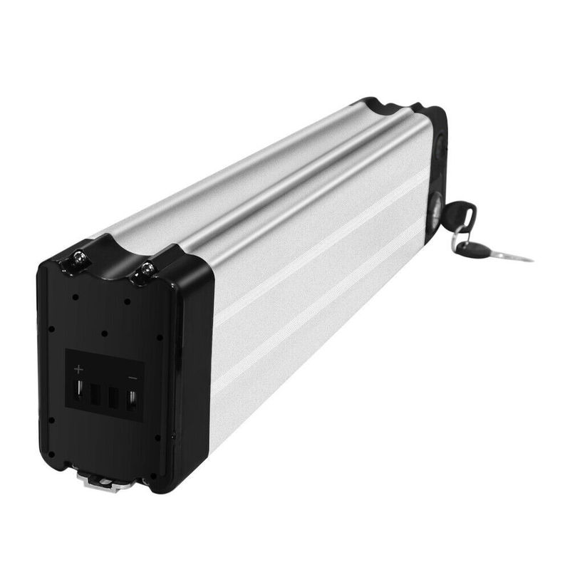 24V 48V অ্যালুমিনিয়াম কেস সিলভার ফিশ সিট টিউব ইবাইক রিচার্জেবল ব্যাটারি প্রতিস্থাপন ব্যাটারি ই-বাইক ব্যাটারি